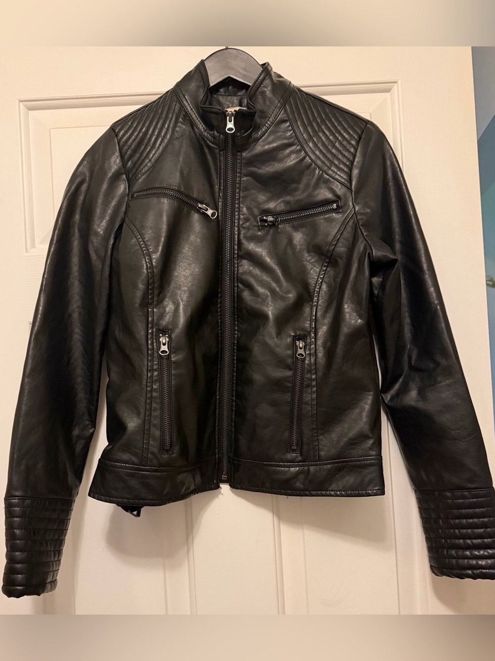 Women’s Leather Motorcycle Jacket Maralyn & Me